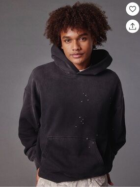 NEW Men’s RSQ Washed Black Pullover Hoodie